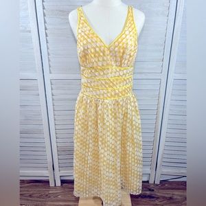 AMANDA LANE Retro Fit & Flare Sundress Yellow & White Polka Dot-8